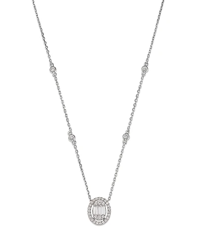 Bloomingdale's Fine Collection Diamond Halo Pendant Necklace