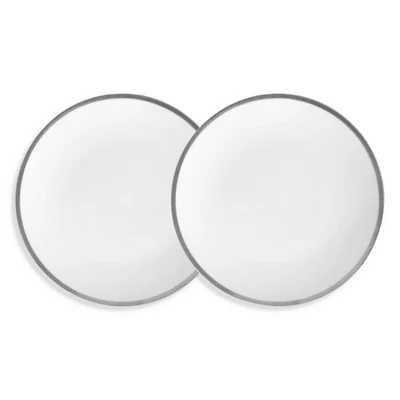 Platinum Edge Canape/Bread Plate, Set of 2