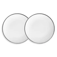 Platinum Edge Canape/Bread Plate, Set of 2