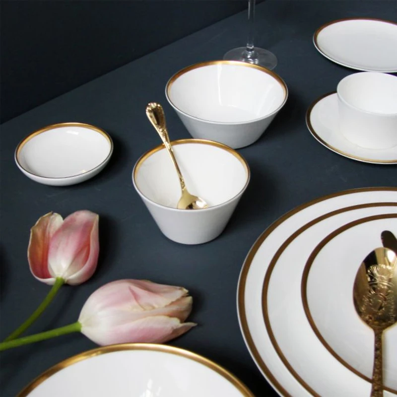 Golden Edge Cereal Soup Bowl