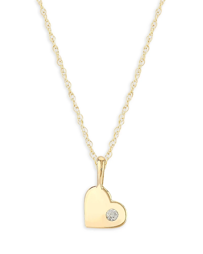 Bloomingdale's Fine Collection Children's Diamond Heart Pendant Necklace