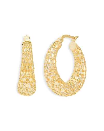 Bloomingdale's Fine Collection 14K Yellow Gold Mesh Design Hoop Earrings