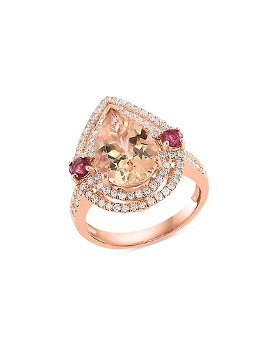 Bloomingdale's Fine Collection Pink Tourmaline, Morganite & Diamond Ring