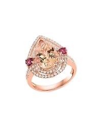 Bloomingdale's Fine Collection Pink Tourmaline, Morganite & Diamond Ring
