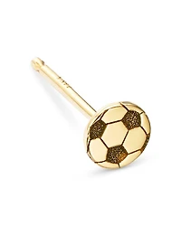 14K Yellow Gold Itty Bitty Symbols Soccer Ball Single Stud Earring