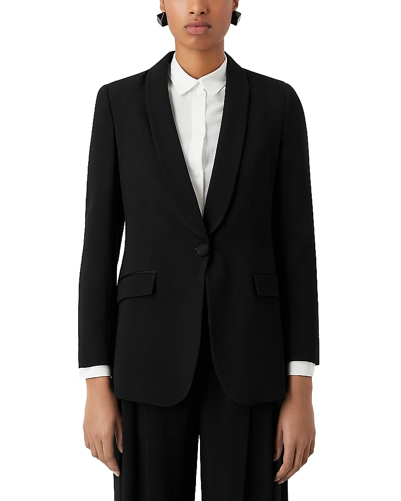 Emporio Armani Enver Satin Shawl Lapel Blazer