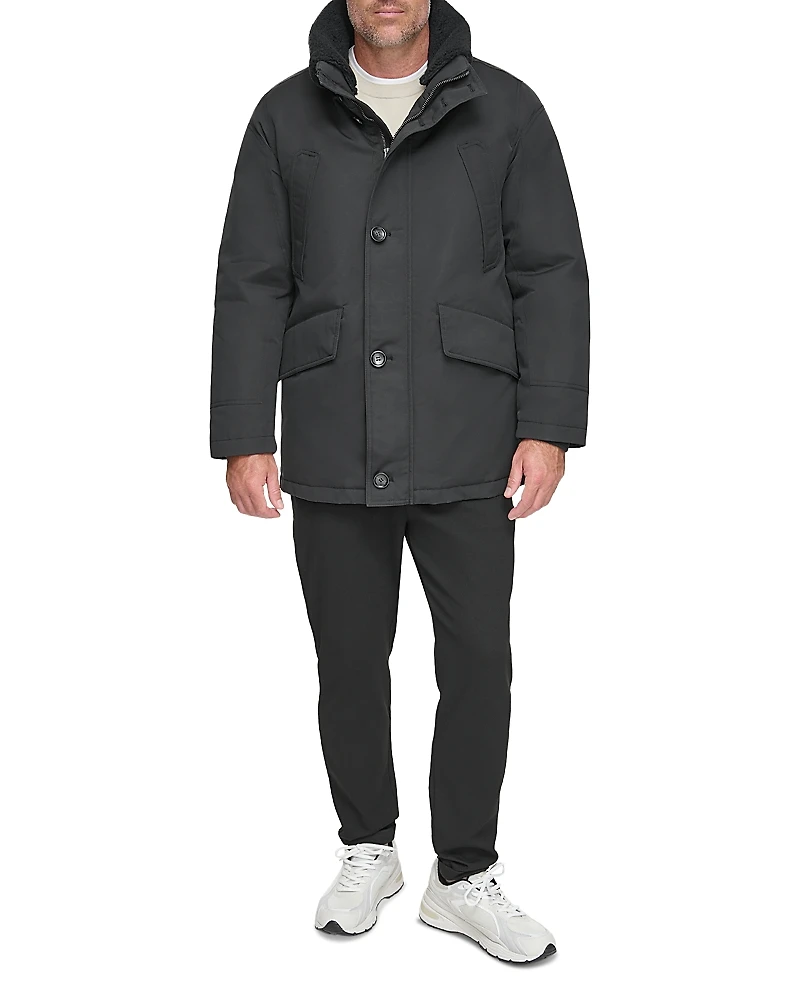 Andrew Marc Wittstock Removable Sherpa Fleece Trimmed Waxed Jacket