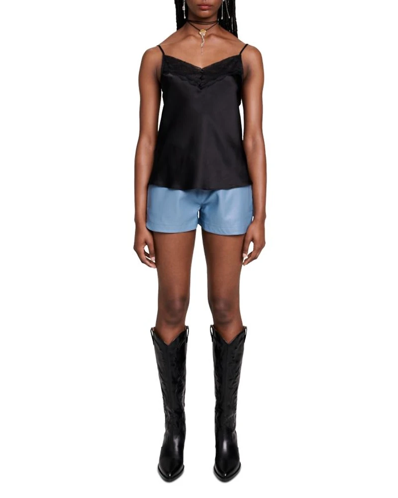 Leana Lace Trim Silk Camisole