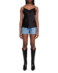 Leana Lace Trim Silk Camisole