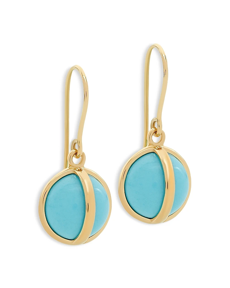 L. Klein 18K Yellow Gold Celeste Turquoise Drop Earrings