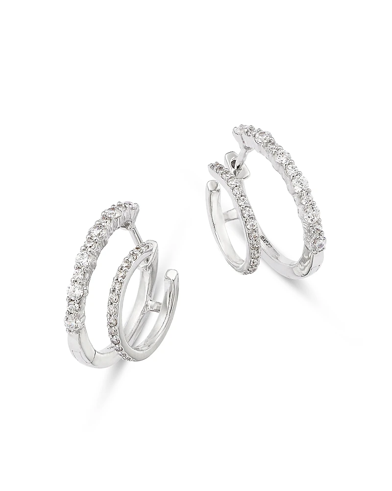 Bloomingdale's Fine Collection Diamond Double-Row Hoop Earrings