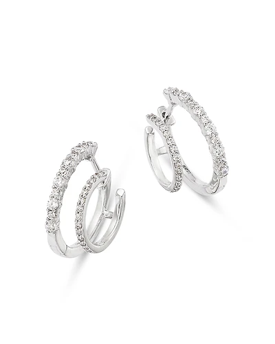 Bloomingdale's Fine Collection Diamond Double-Row Hoop Earrings