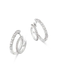 Bloomingdale's Fine Collection Diamond Double-Row Hoop Earrings
