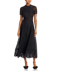 Ml Monique Lhuillier Lace Midi Dress