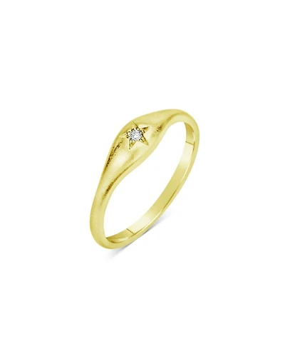 14K Yellow Gold Diamond Star Ring