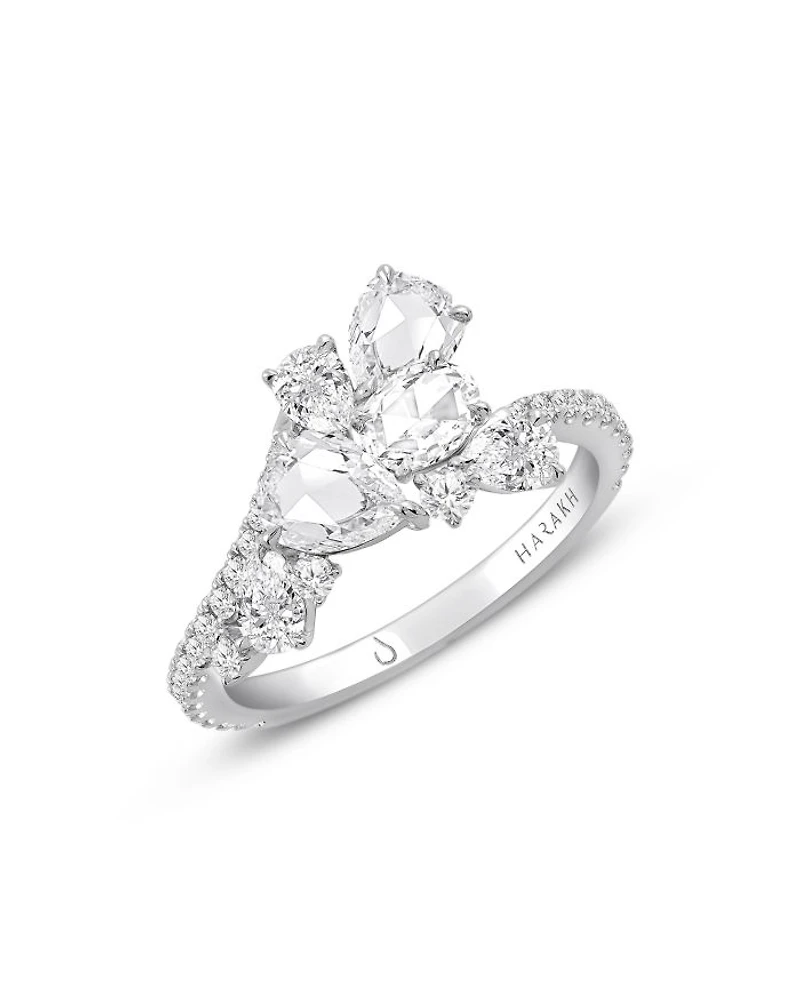 Diamond Scatter Ring in 18K White Gold, 1.65 tcw