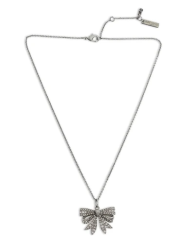 Kurt Geiger London Pave Eagle Head Bow Mini Pendant Necklace