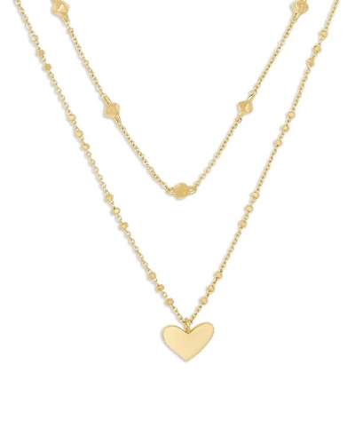 Ari Heart Layered Pendant Necklace, 14-16"