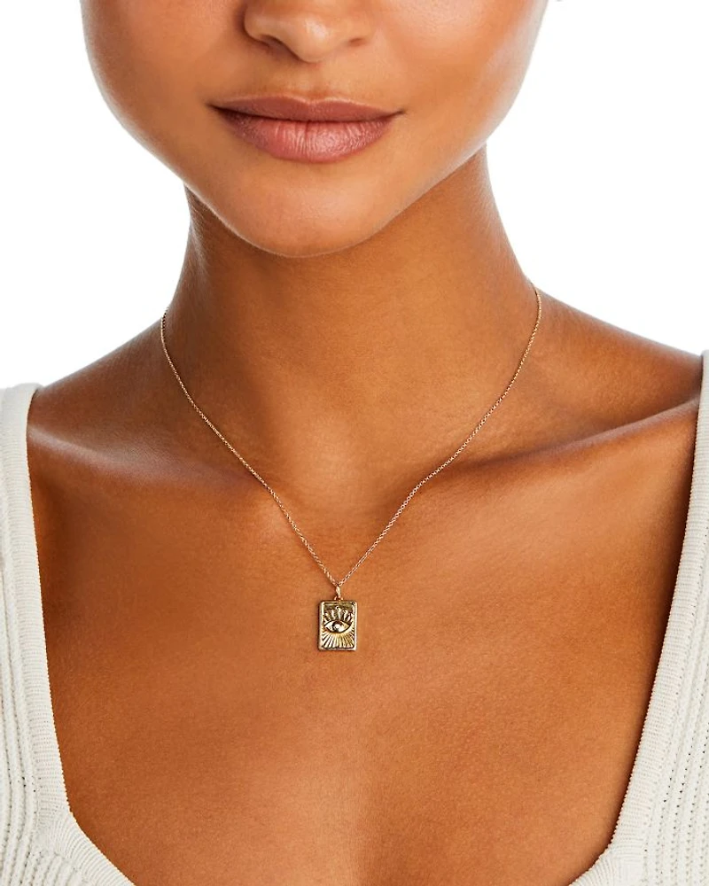 Charm Collection 14K Yellow Gold Diamond Evil Eye Charm