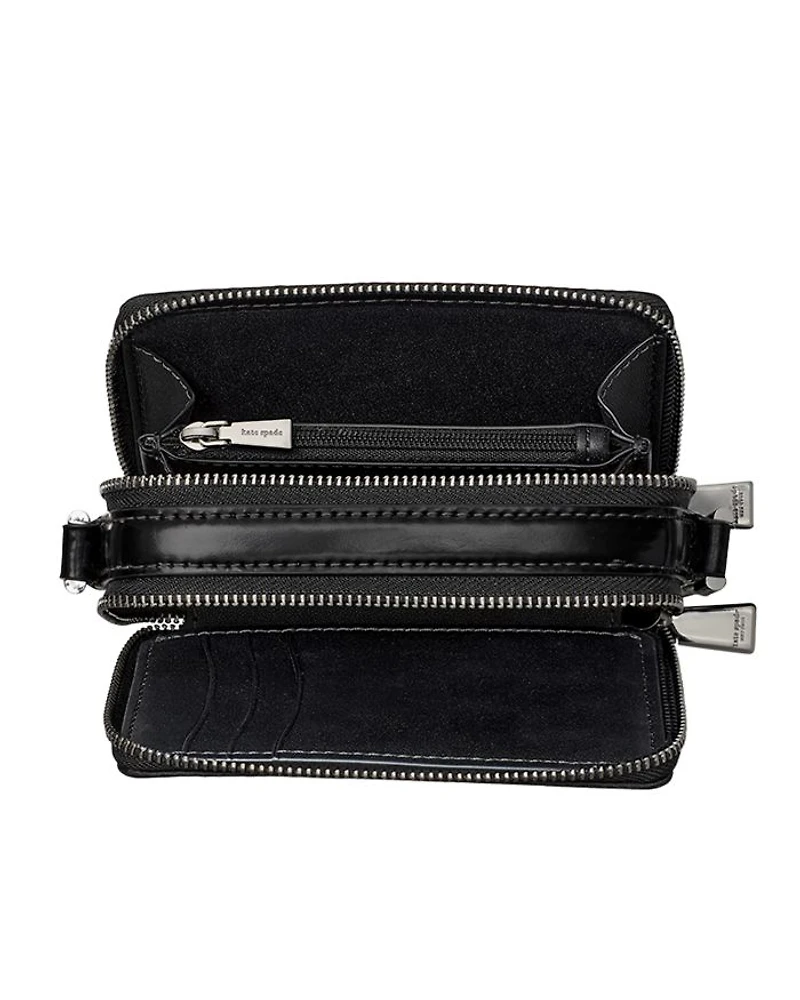 Double Zip Micro Embellished Crossbody