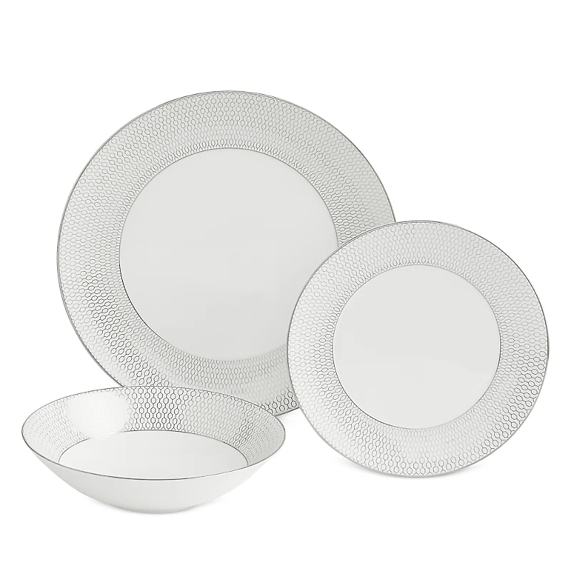 Wedgwood Gio Platinum 12 Piece Dinnerware Set, Service for 4