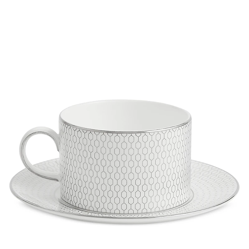 Wedgwood Gio Platinum Teacup & Saucer Set