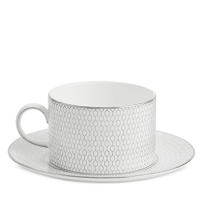 Wedgwood Gio Platinum Teacup & Saucer Set