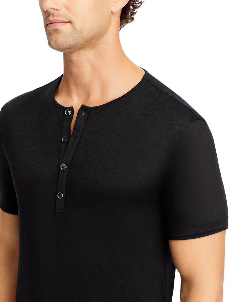 Linen Short Sleeve Henley