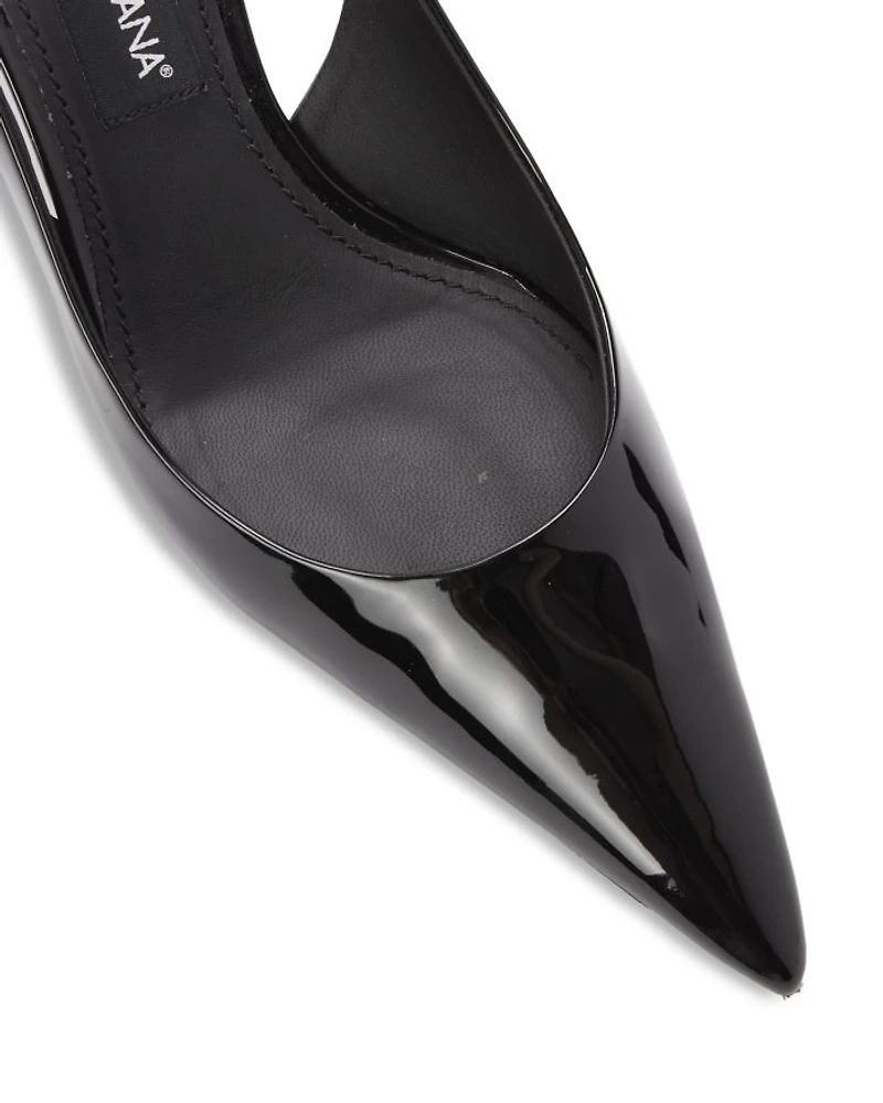 Women's Glossy Pointed Toe Slingback Pumps