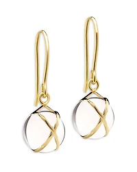 L. Klein 18K Yellow Gold Prisma Crystal Quartz Crossover Drop Earrings