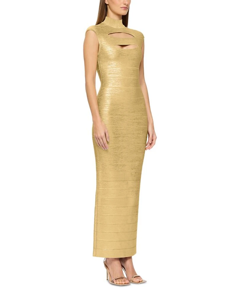 Foiled Cutout Bandage Gown