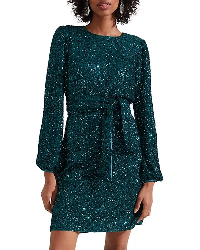 Bette Tie-Waist Sequin Dress
