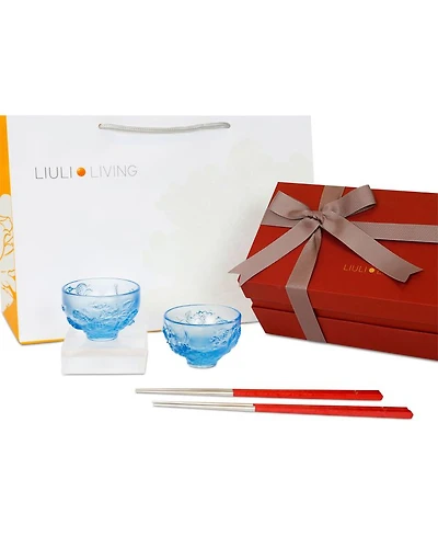 The Joy of Fish 2 Bowls & 2 Pairs of Chopsticks