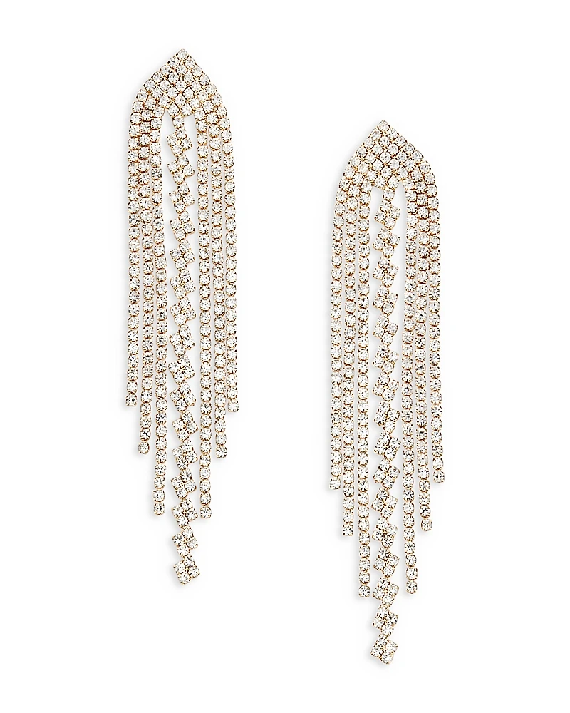 Aqua Crystal Tassel Earrings - Exclusive
