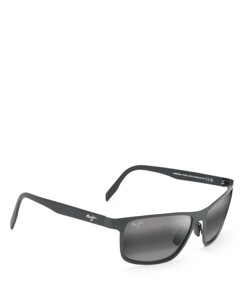 Anemone Polarized Rectangular Sunglasses, 60mm