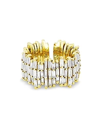 Suzanne Kalan 18K Yellow Gold Classic Diamond Triple Row Baguette Eternity Band