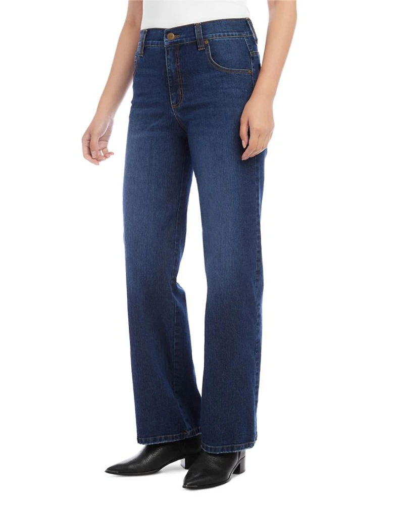 Mid Rise Wide Leg Jeans Denim