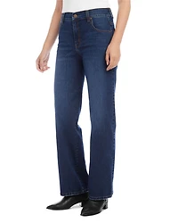 Mid Rise Wide Leg Jeans Denim