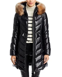 Marre Down Puffer Coat with Shearling Trim