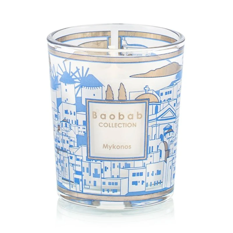 Trio of Travel Candles: Manhattan-Paris-Mykonos
