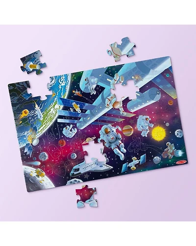 Outer Space Glow in the Dark Floor Puzzle - Ages 36 - 72 Months