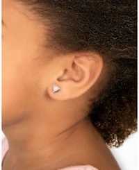 Girls' 14K Gold Pink Dazzling Heart Studs Screw Back Earrings - Baby, Little Kid, Big Kid