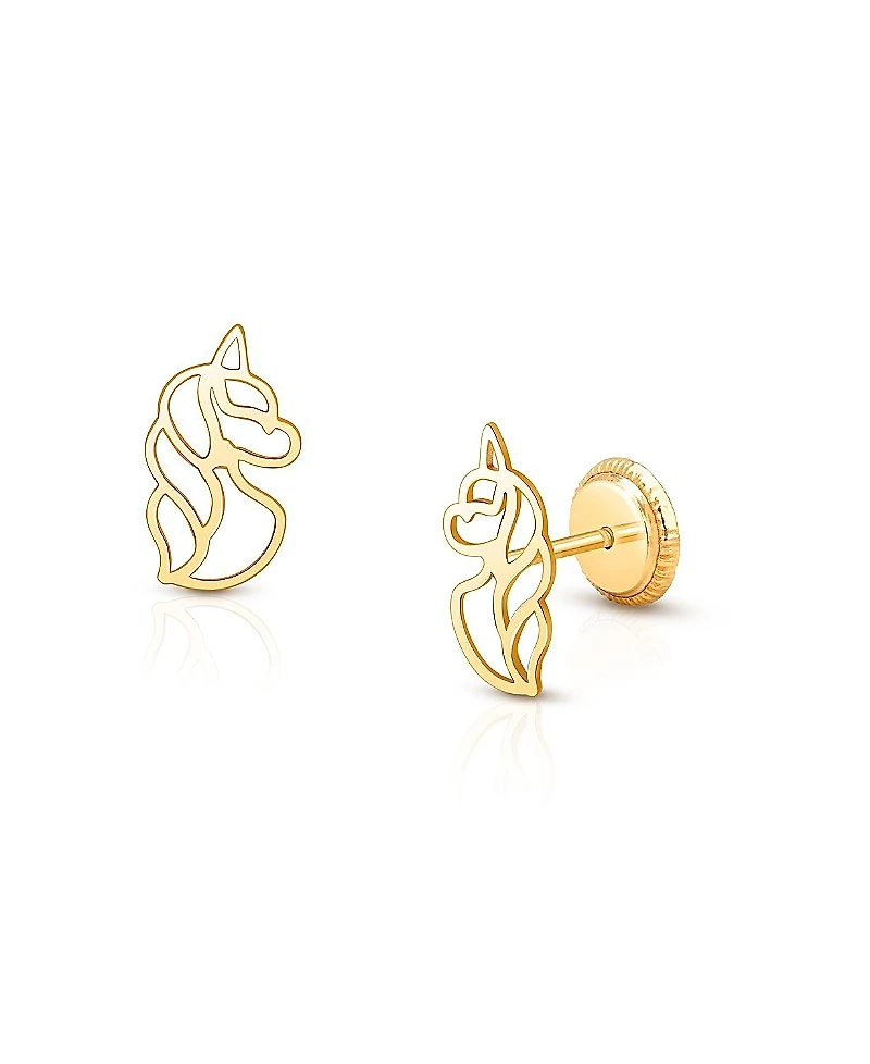Tiny Blessings Girls' 14K Gold Unicorn Dreams Studs Screw Back Earrings - Baby, Little Kid, Big Kid