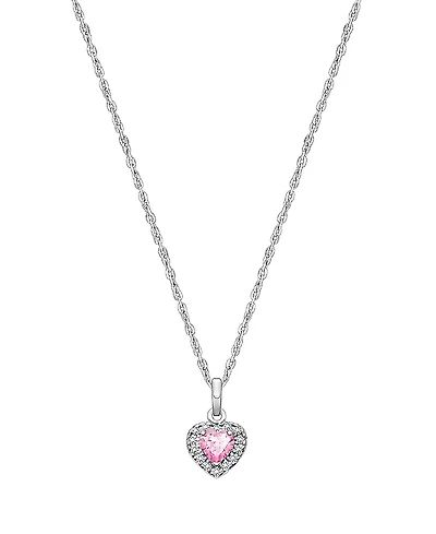 Tiny Blessings Girls' Sterling Silver Blissful Heart 13-14 Necklace - Children