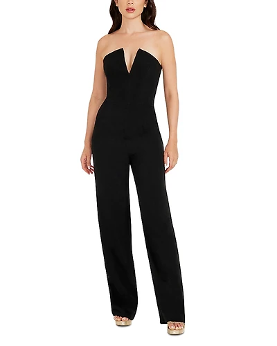 Dress the Population Fernanda Strapless Wide Leg Jumpsuit