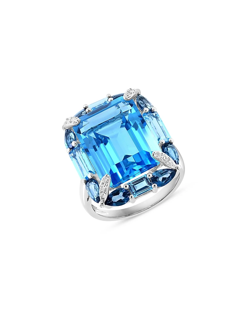 Bloomingdale's Fine Collection Blue Topaz & Diamond Ring