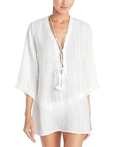 Robin Piccone Natalie Front Tie Tunic Swim Cover-Up