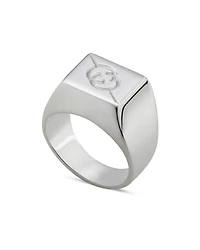 Sterling Silver Diagonal Interlocking G Square Signet Ring