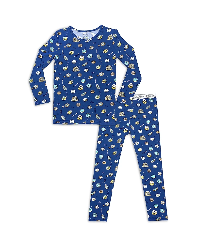 Bellabu Bear Unisex Hanukkah Cookies Print Pajama Set - Baby