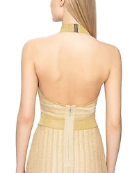 Halter Eyelash Knit Gown